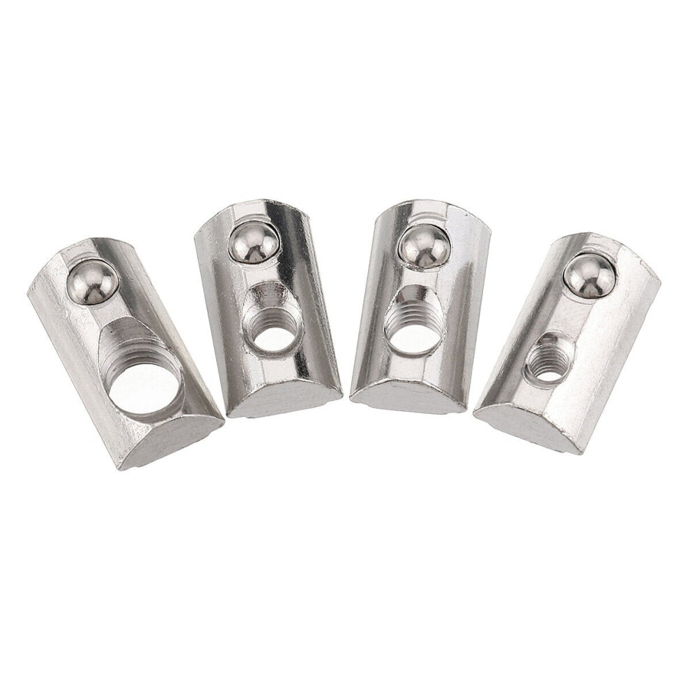 (M4) 50Pcs 30 Series Round Roll T Slot Elastic Nut Spring Nut For 30 Series Aluminum Profile 3654659271501