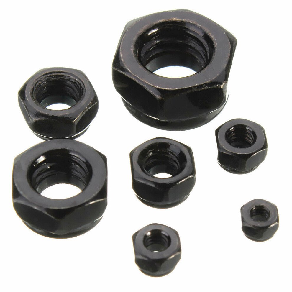 (M8) 50pcs Carbon Steel Hex Nut Nylon Insert Lock Nut M2/M2.5/M3/M4/M5/M6/M8/M10/M12