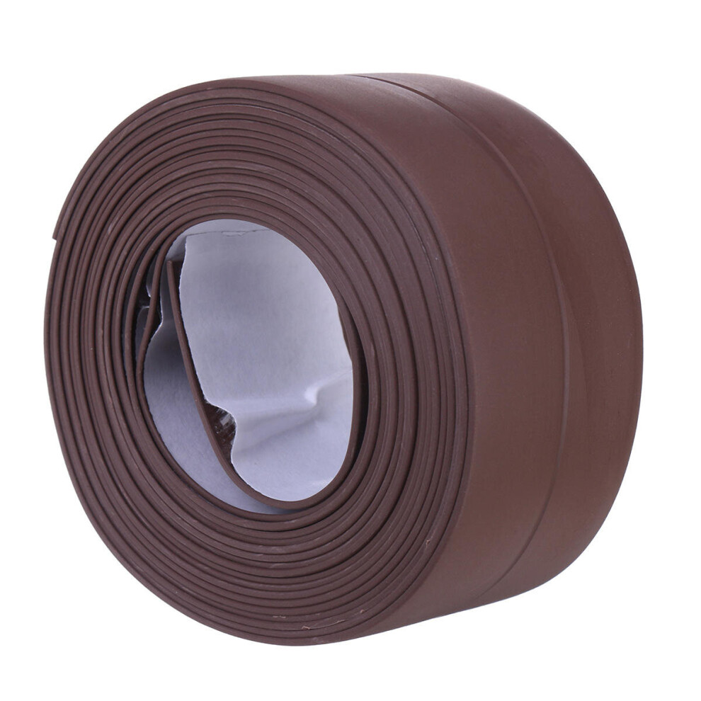 (Brown) Waterproof Tape Kitchen Bathroom Toilet Sink Wall Corner PVC Sealing Strip