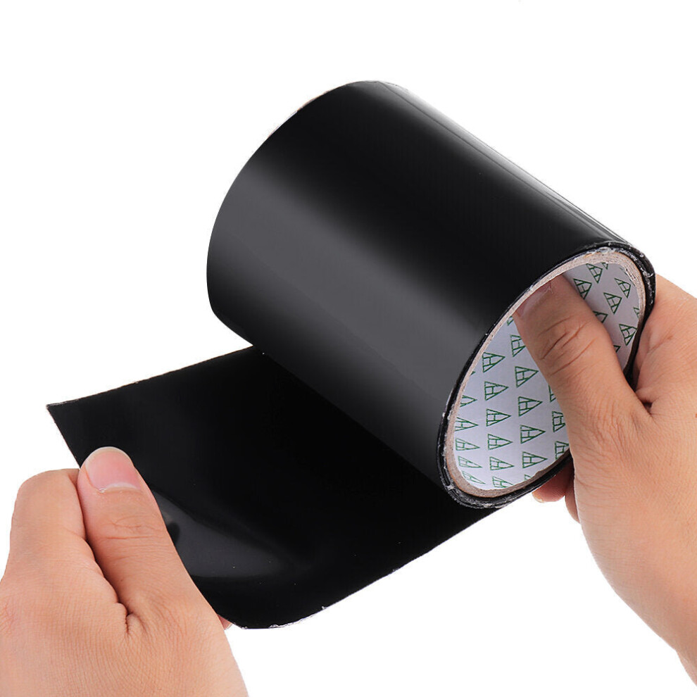 (Black) 150x30cm PVC Black/White Super Fix Strong Waterproof Adhesive Tape Pipe Repair Tape Self Fixable Tape Stop Leak Seal Insulating Tape