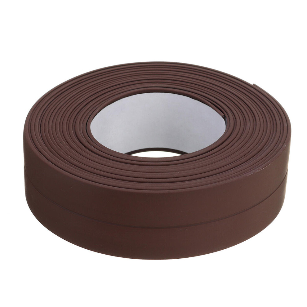(Brown) Waterproof Tape Kitchen Bathroom Toilet Sink Wall Corner PVC Sealing Strips