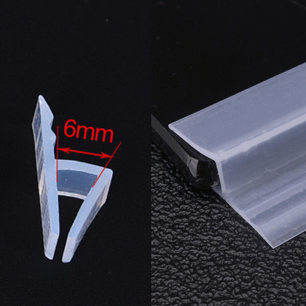 (6mm) 1M h-Shape Bath Shower Screen Door Window Water Sealing Strip Straight 6/8/10/12mm
