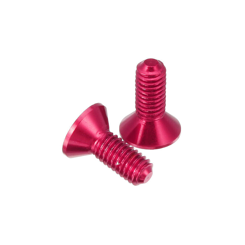 (Pink) 10pcs M3x8mm Countersunk Hex Socket Screw 7075 Aluminum Alloy Flat Head Metric