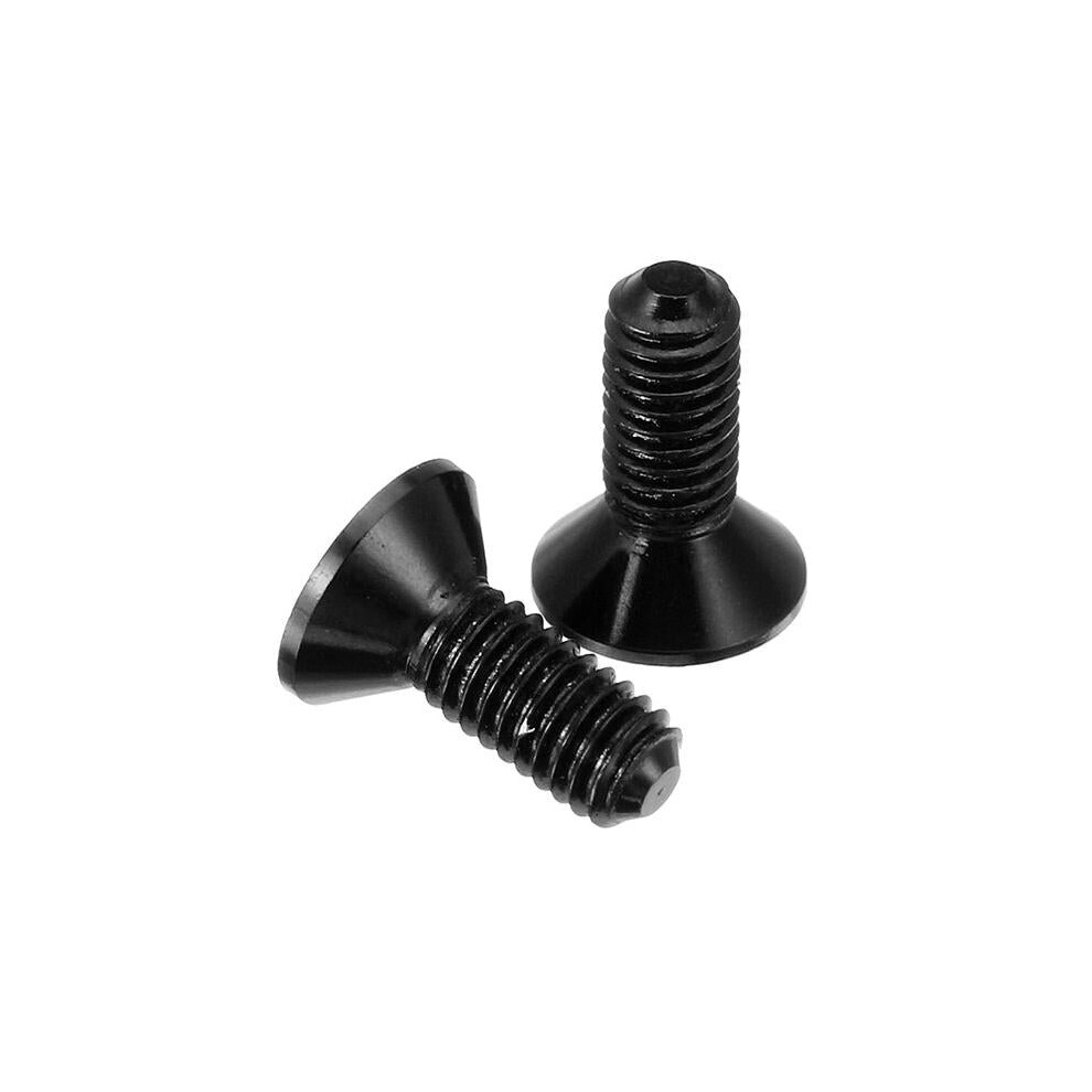 (Black) 10pcs M3x8mm Countersunk Hex Socket Screw 7075 Aluminum Alloy Flat Head Metric