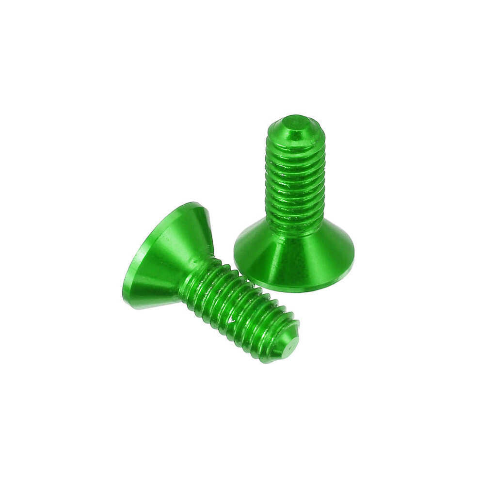 (Green) 10pcs M3x8mm Countersunk Hex Socket Screw 7075 Aluminum Alloy Flat Head Metric