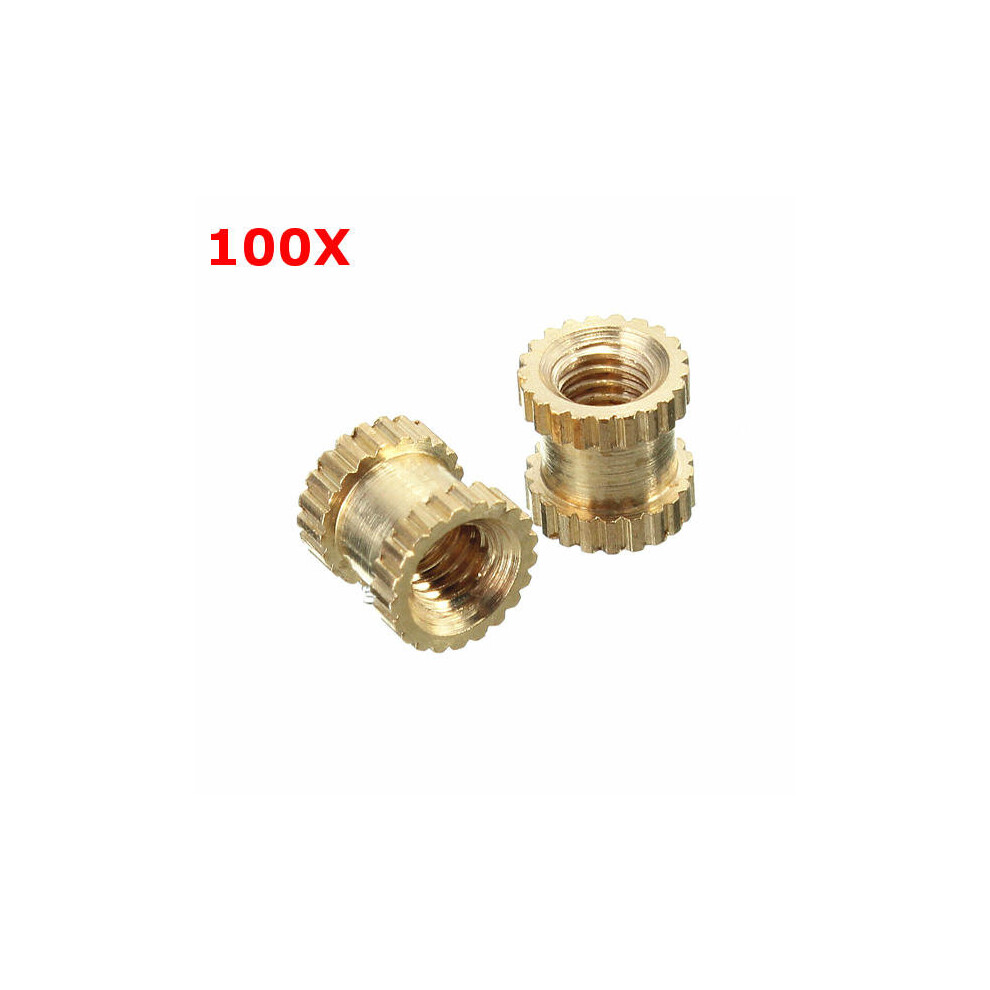 M3BN2 100pcs M3x5x5mm Metric Threaded Brass Knurl Round Insert Nuts