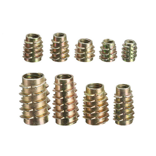 5Pcs M4x10mm Hex Drive Screw In Threaded Insert For Wood Type E 1