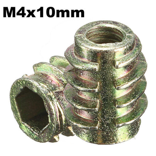 5Pcs M4x10mm Hex Drive Screw In Threaded Insert For Wood Type E 2