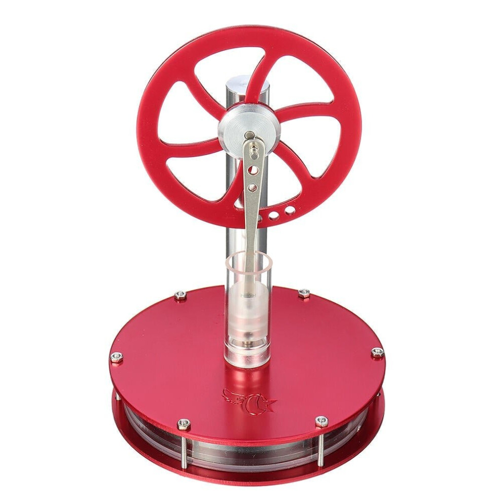 (Red) Low Temperature Difference Hot Air Stirling Engine Colorful STEM Model Physics Experiment