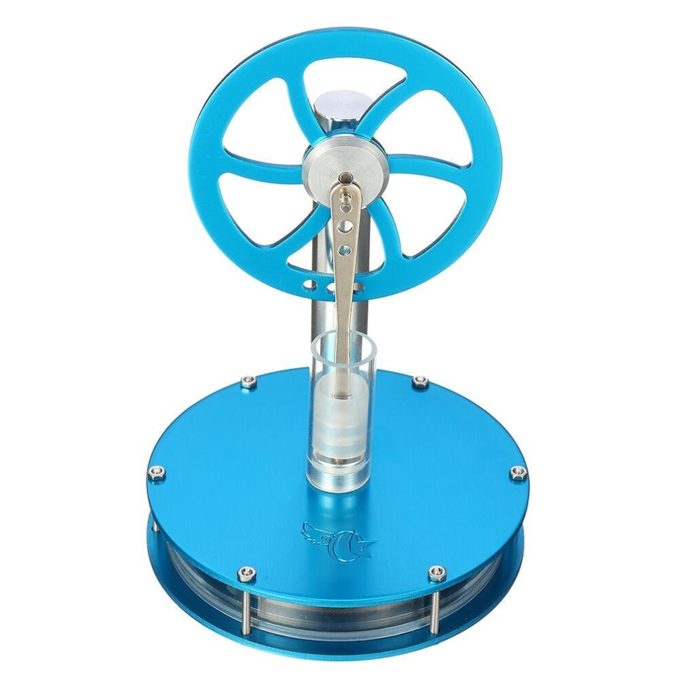 (Blue) Low Temperature Difference Hot Air Stirling Engine Colorful STEM Model Physics Experiment