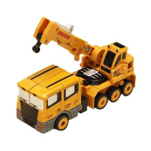 (Crane) Metal Truck Hercules 5 In 1 Combination Robot Excavator Crane Vehicle Transformable Toys