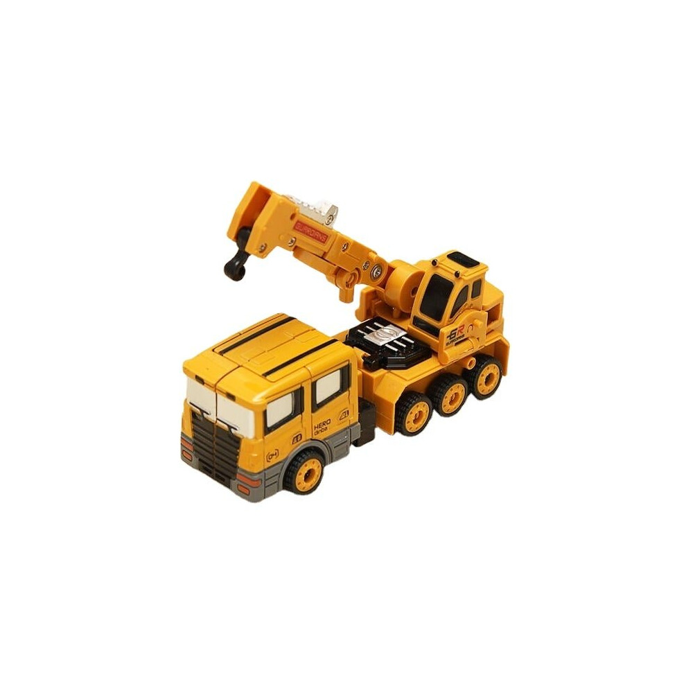 (Crane) Metal Truck Hercules 5 In 1 Combination Robot Excavator Crane Vehicle Transformable Toys