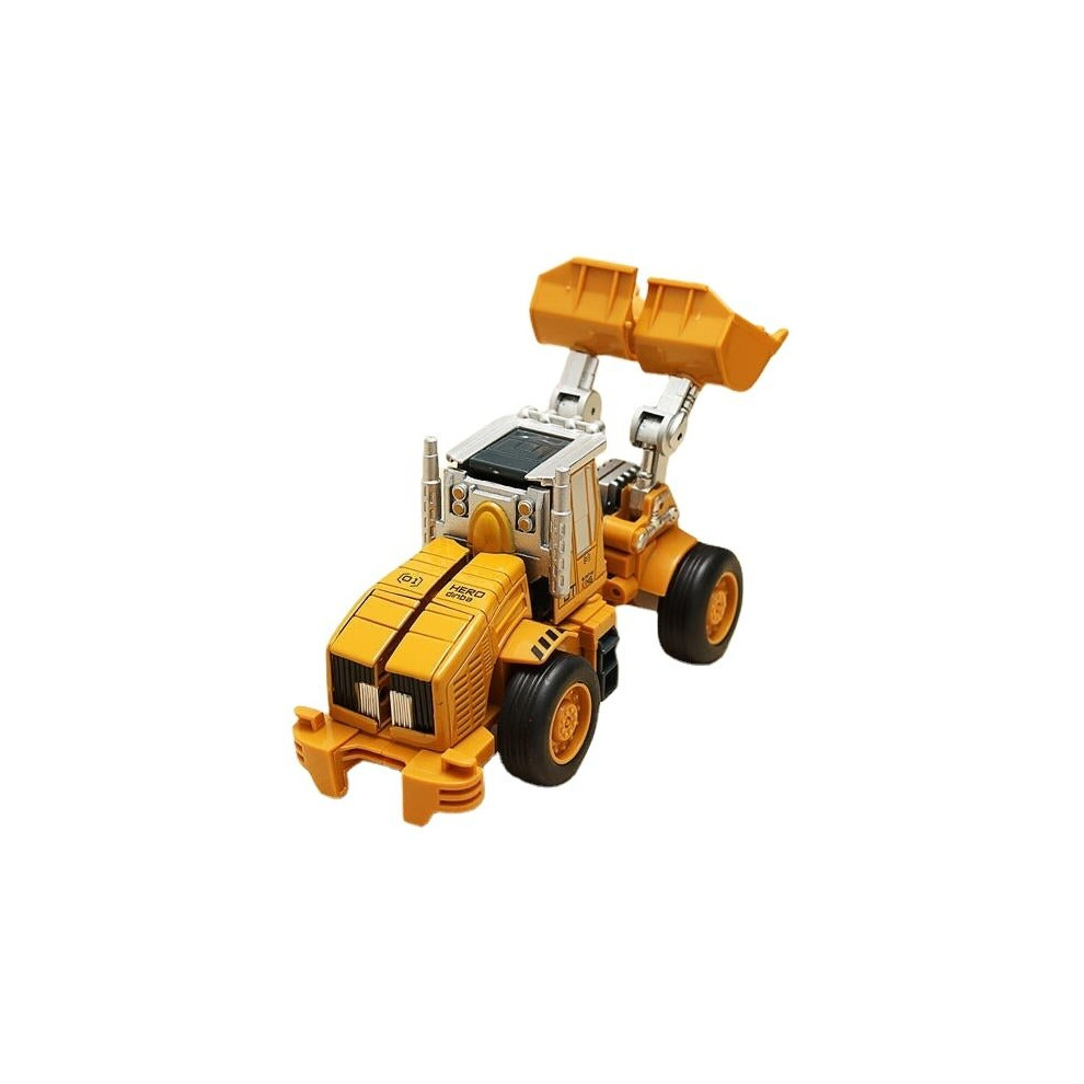 (Bulldozer) Metal Truck Hercules 5 In 1 Combination Robot Excavator Crane Vehicle Transformable Toys