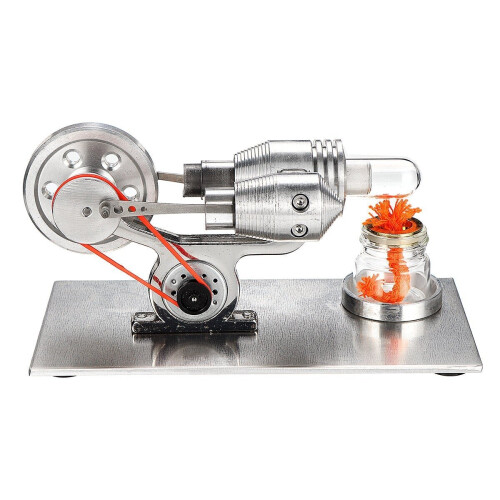 Stainless Mini Hot Air Stirling Engine Motor Model Educational Toy Kit 2