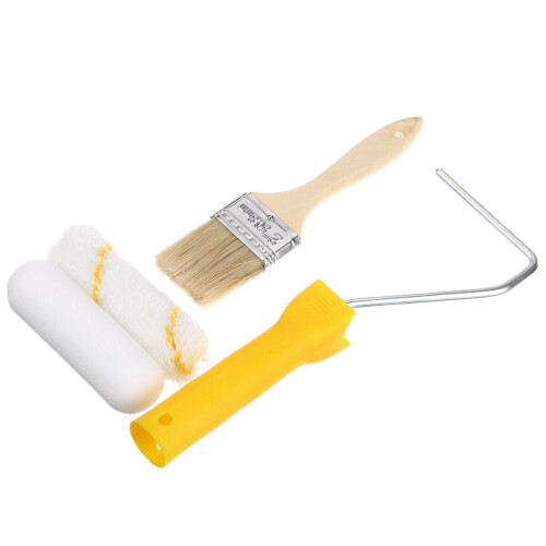 (6 Piece set) 5/6Pcs Paint Runner Pro Roller Brush Set Room Decorating Handle Tools Kits 4Inch 1