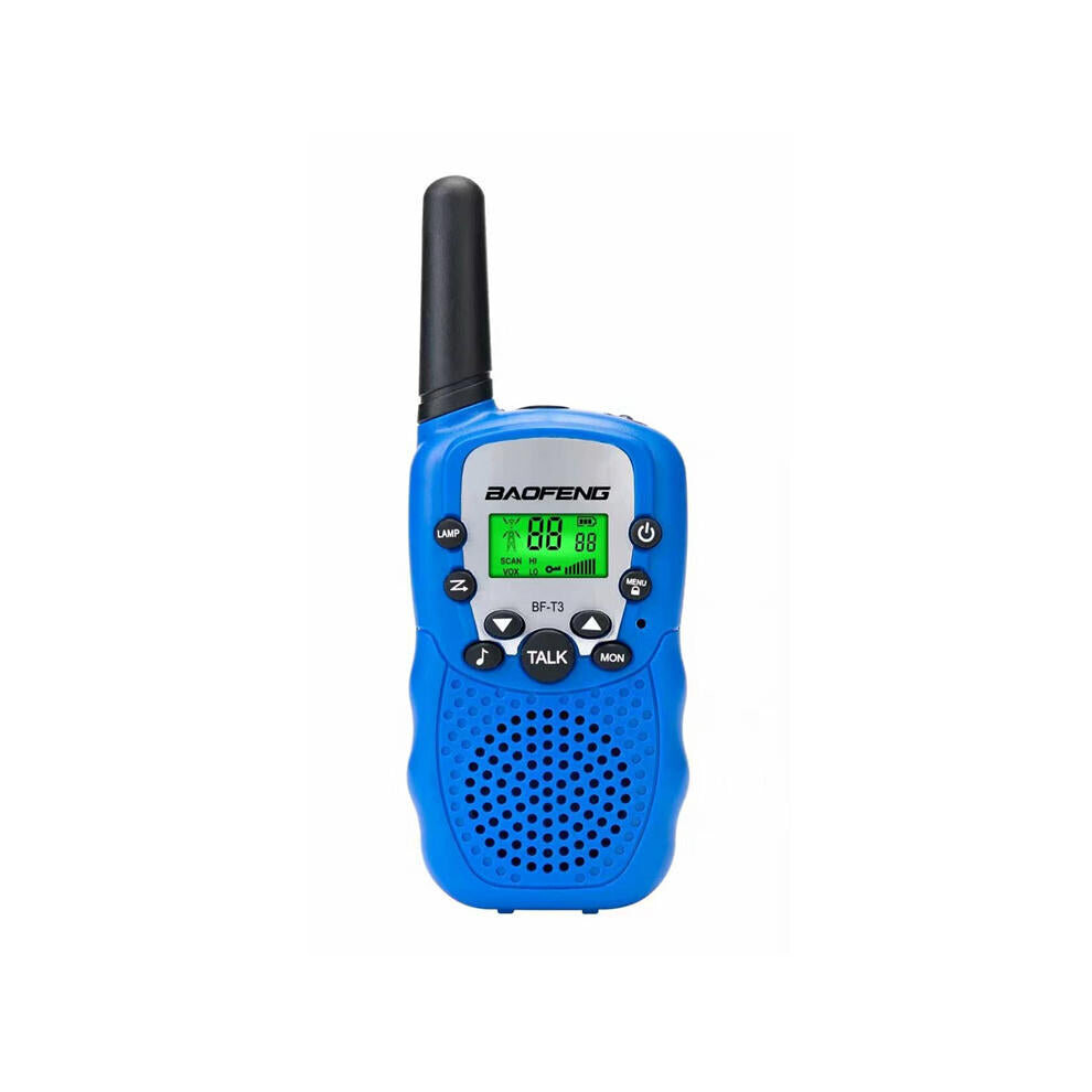 (Blue) 2Pcs Radio Walkie Talkie UHF462-467MHz 8 Channel Two-Way Radio Transceiver Built-in Flashlight 5 Color for Choice