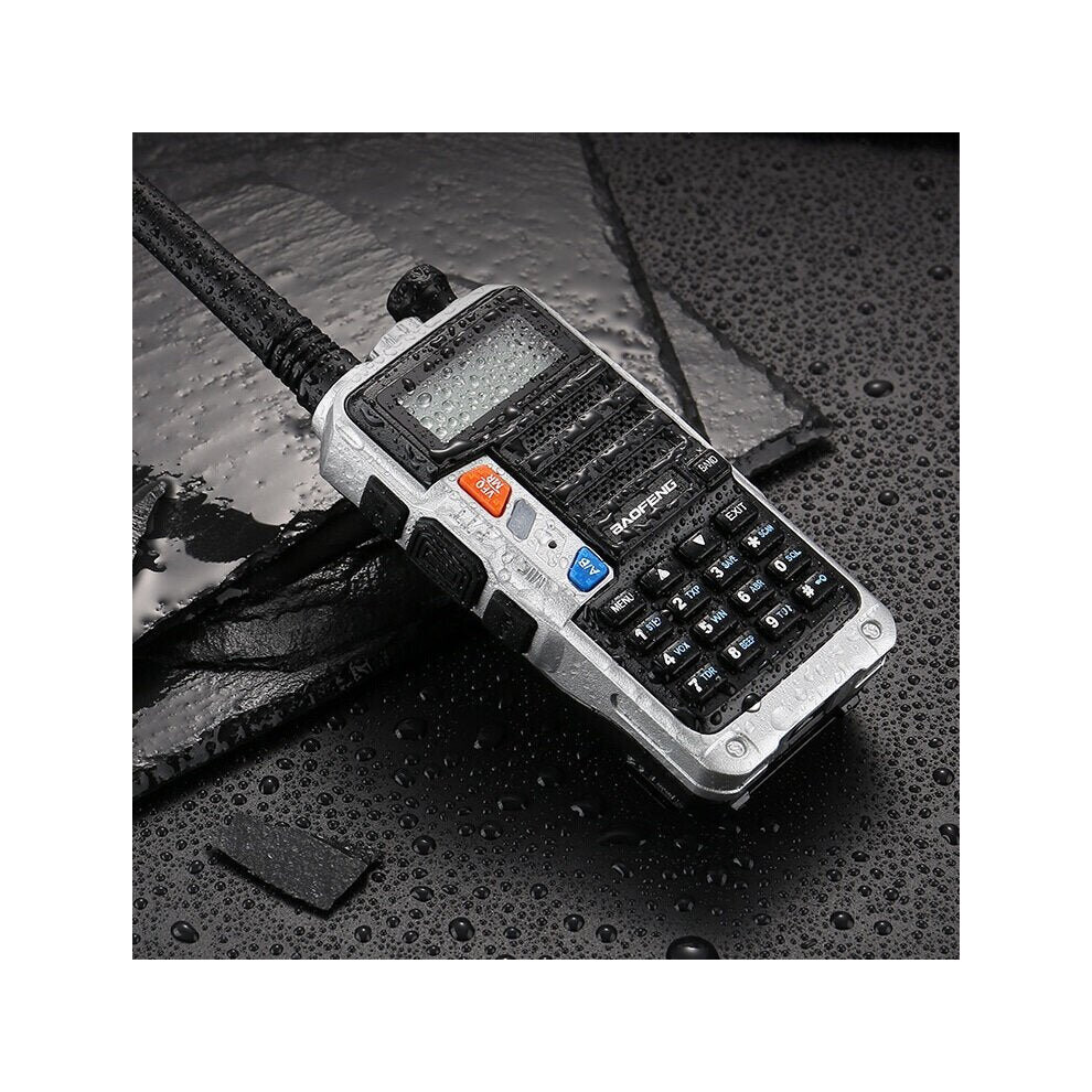 (Black, EU Plug) Dual Band Frequency Two Way Radio 136-174/400-520Mhz Ham CB Radio 128 Channels Walkie Talkie