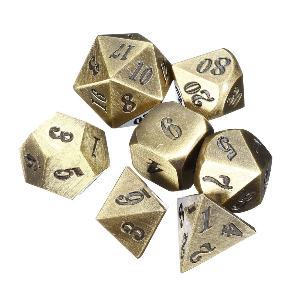 (cream) Antique Color Heavy Dice Set Polyhedral Dices Role Playing Games Gadget RPG