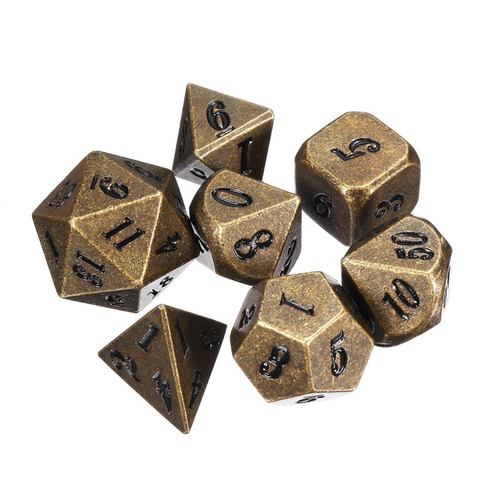 (light brown) Antique Color Heavy Dice Set Polyhedral Dices Role Playing Games Gadget RPG