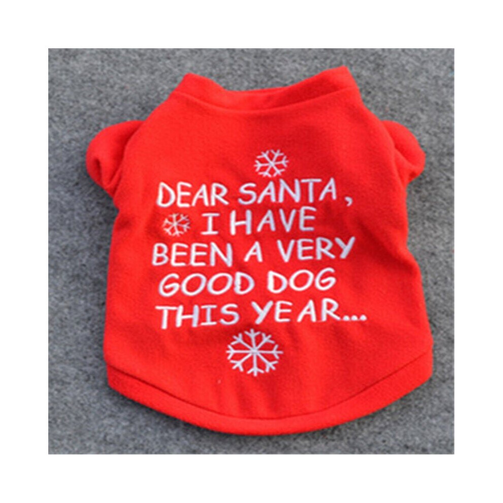 (L) Christmas Pet Dog Cat Winter Clothes Warm Pullover Embroidered Outfit Coats Costume For Puppy Dogs
