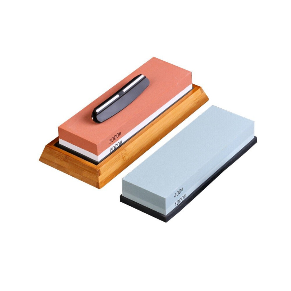 400/1000 3000/8000 Double-Sided Sharpening Stone Whetstone Cutter Holder Aid Swing with Non-Slip Base and Guide