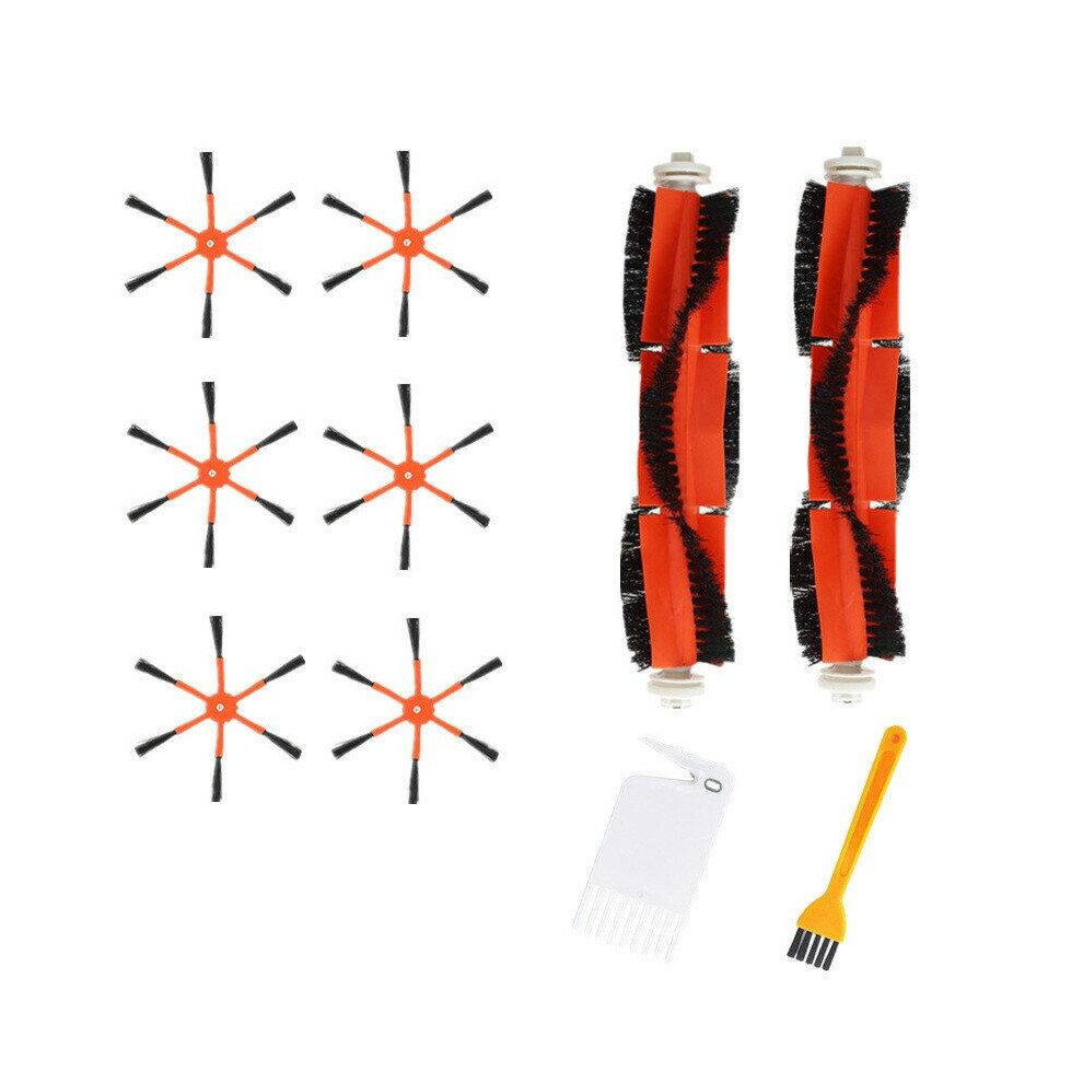 10pcs Vacuum Cleaner Parts Replacements for xiaomi Roborock S6 S55 Orange Side Brushes*6 Main Brushes*2 Cleaning