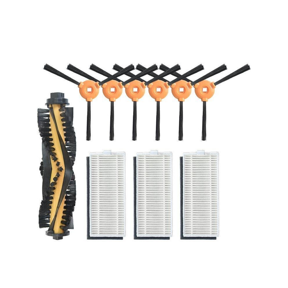 10pcs Replacements for Ecovacs N79 Vacuum Cleaner Parts Accessories Main Brush*1 Side Brushes*6 HEPA Filters*3