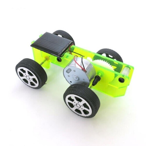 (Blue) DIY Solar Powered Car Physics Experiment Science and Technology Puzzle Toy Kit 2