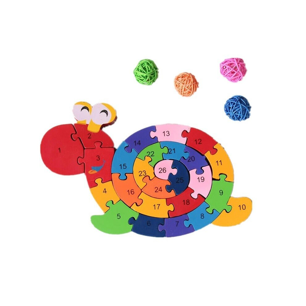 26Pcs Multicolor Letter Children's Educational Building Blocks Snail Toy Puzzle For Children Gift