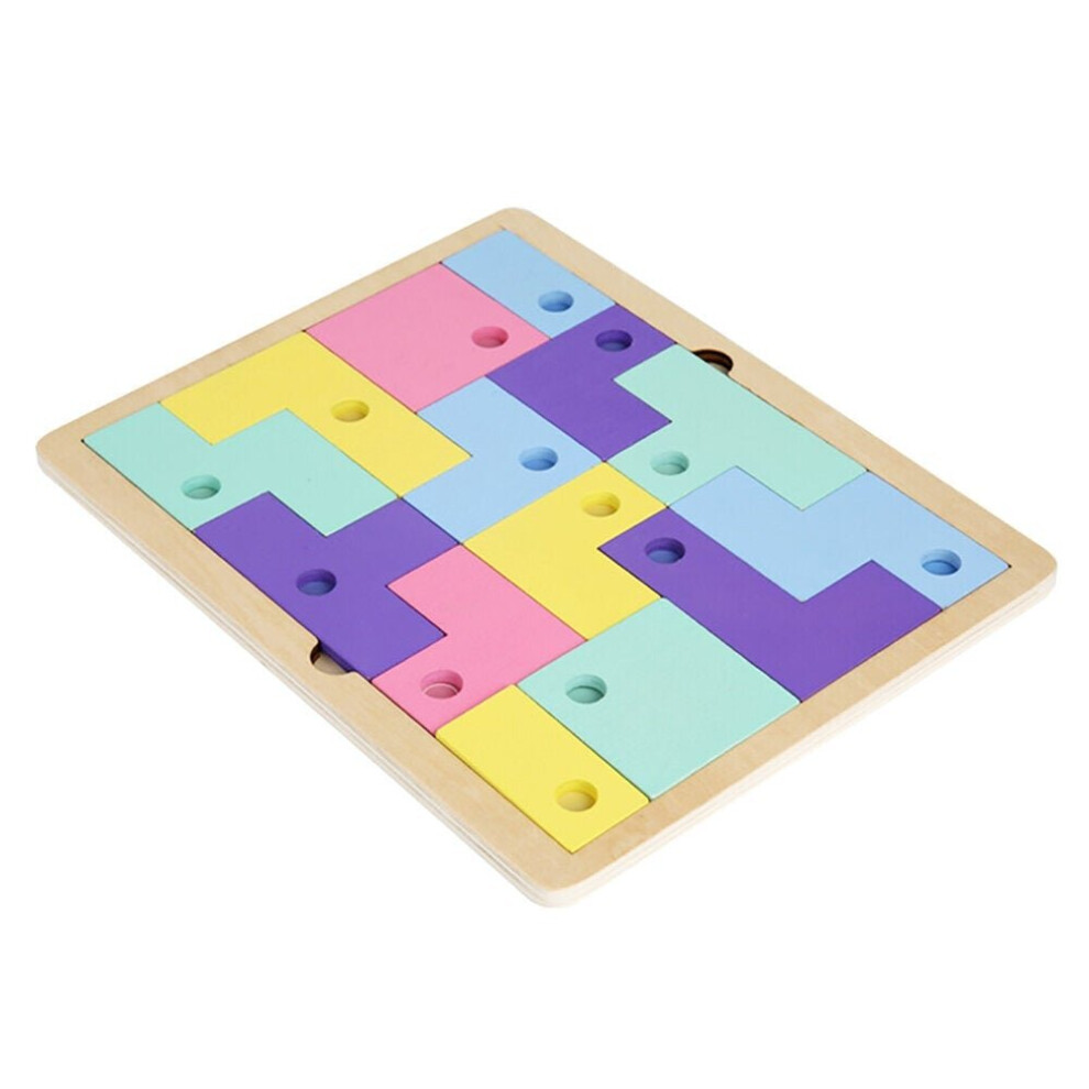 Wooden Macarone Color Toy Tetris Puzzle Logical Thinking Development Educational for Kids