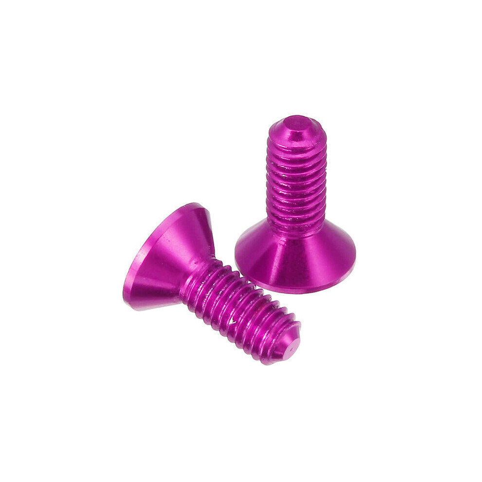 (Purple) 10pcs M3x8mm Countersunk Hex Socket Screw 7075 Aluminum Alloy Flat Head Metric