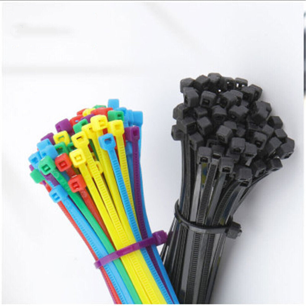 (Yellow, 500Pcs) Nylon Cable Zip Ties Colored Cable Zip Tie Approved Loop Wrap Bundle Ties