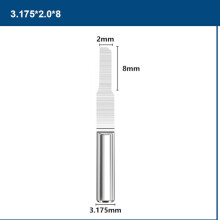 (2.0mm) 10Pcs 3.175mm Shank V-shape PCB Engraving Drill Bit Single Grooving Flat Bottom 0.8-3mm CNC Router Mill Carbide Milling Cutter Tool