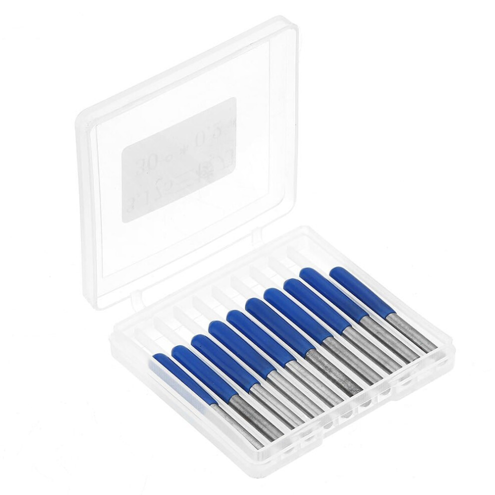 (0.3Mm) 10Pcs 3.175Mm Shank 45 Degree 0.1/0.2/0.3Mm Tip Tungsten Steel Engraving Bit Cnc Tool 6112211913100