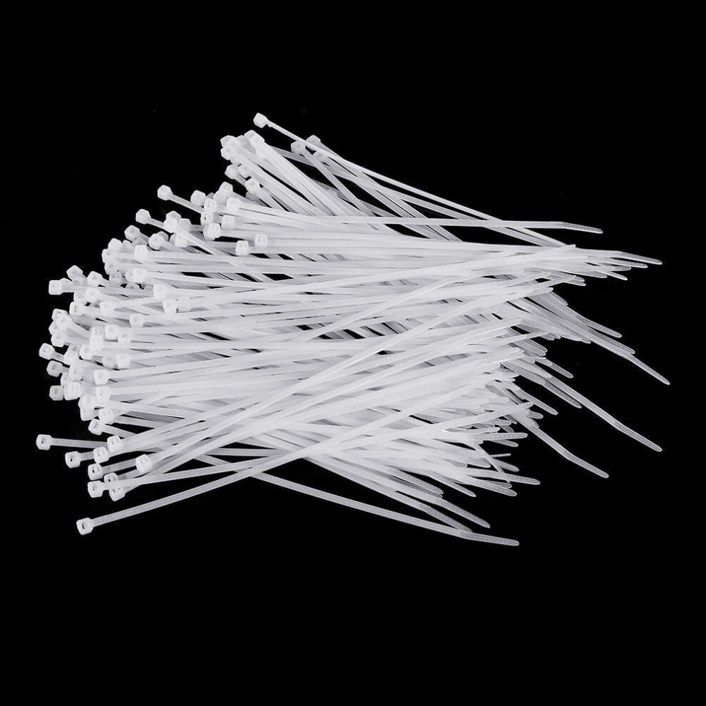 (10cm, 4mm) Nylon 500Pcs 3/4mm 10/12/15/20cm White Nylon Self-locking Cable Tie Zip Ties Strong Tensile Strength