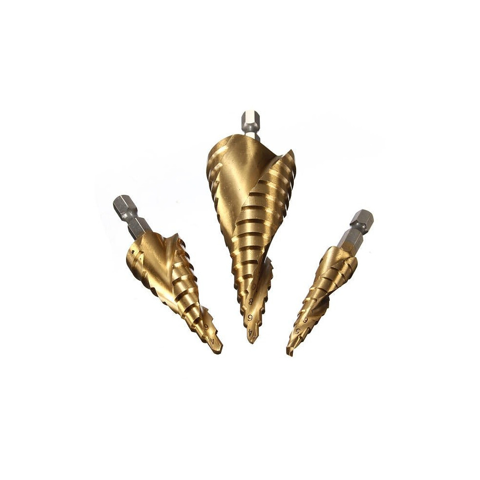 3pcs HSS Spiral Grooved Step Drill Bit 4-12/4-20/4-32-image-OPC-P9GNWC7-NEW