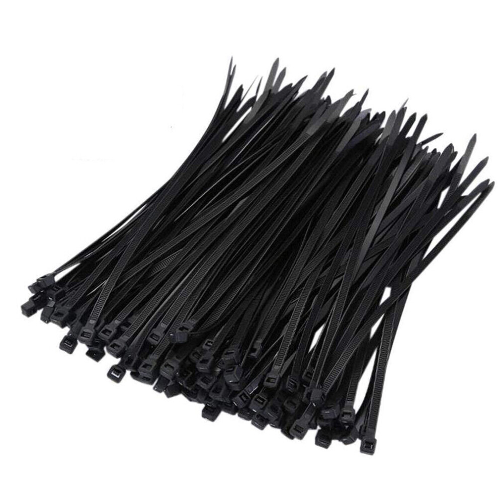 (Black, 6Cm) Nylon 500Pcs/1000Pcs 3Mm 6/8/10/12/15/20Cm Black/White Nylon Self-Locking Cable Tie Zip Ties Strong Tensile Strength 6112212020746