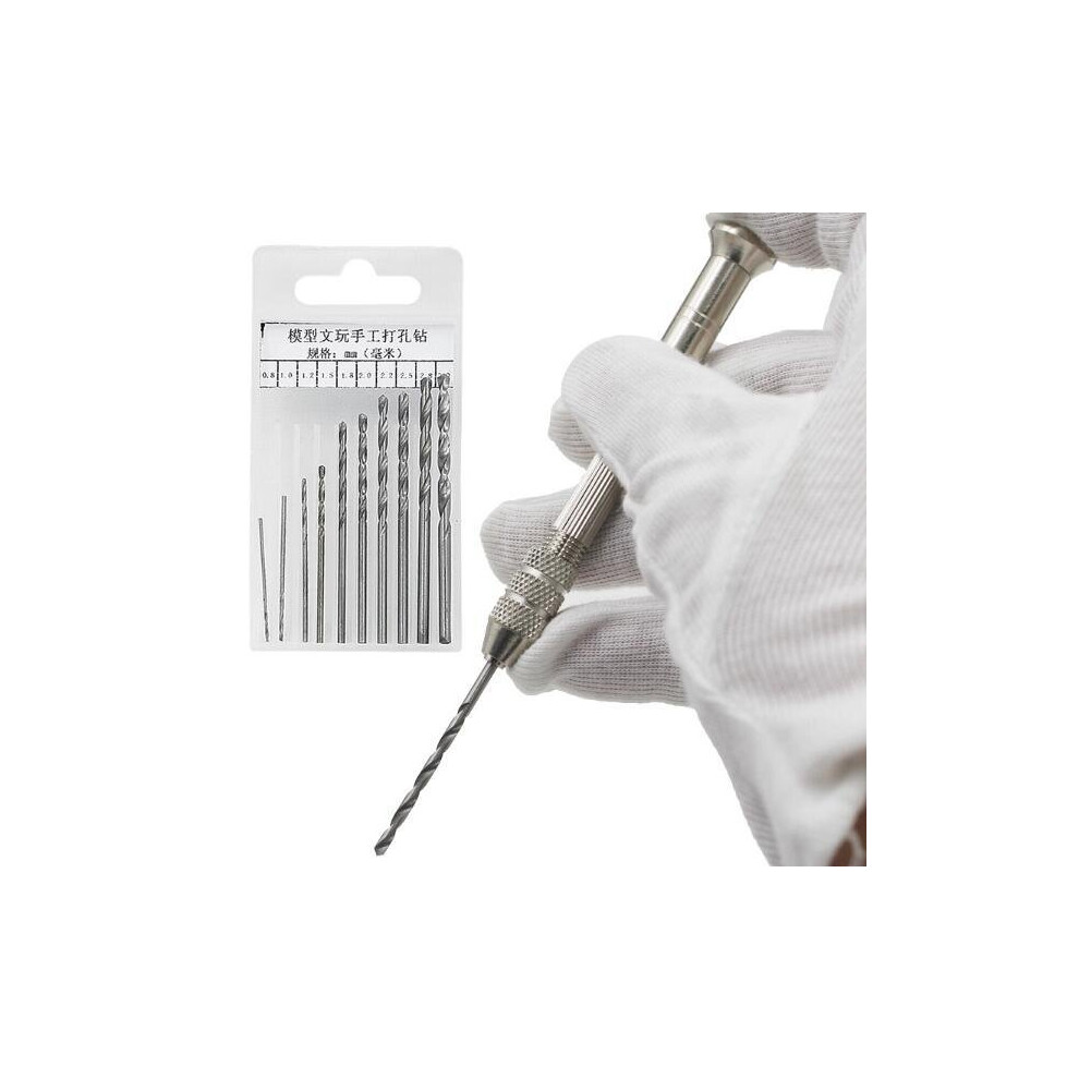 0.5-3.0Mm Mini Hand Drill With 10Pcs 0.8-3.0Mm Twist Bits Set Wood Bodhi Plastic Drilling Kit 6112211919690