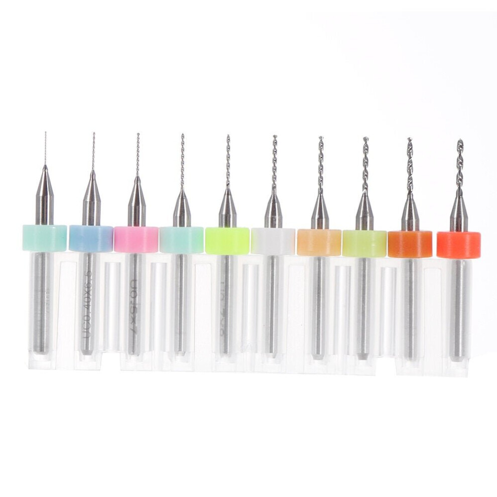 (0.3-1.2mm) 10pcs Tungsten Steel Hard Alloy PCB CNC Drill Bits For Circuit Boards PCB