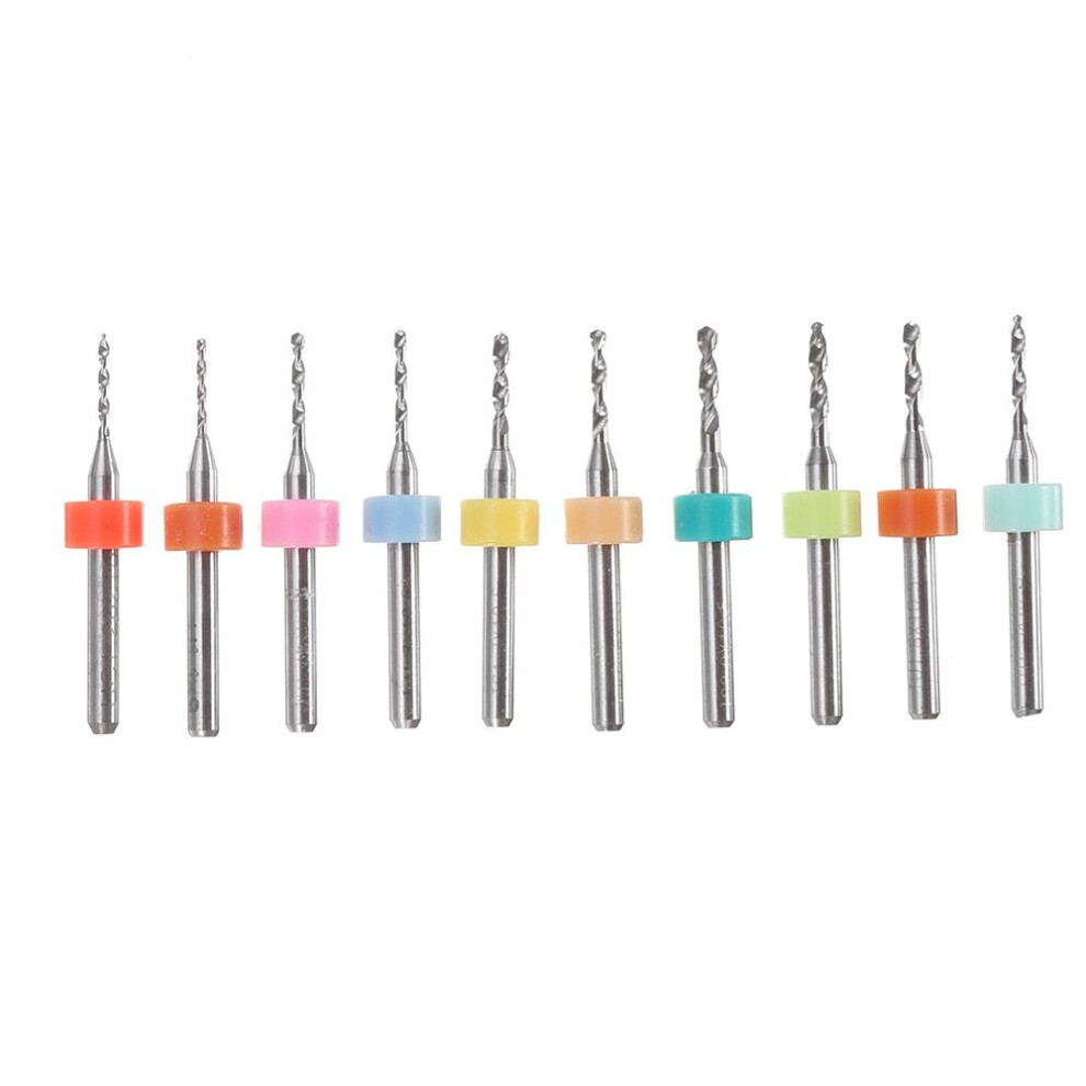 (1.1-2.0mm) 10pcs Tungsten Steel Hard Alloy PCB CNC Drill Bits For Circuit Boards PCB