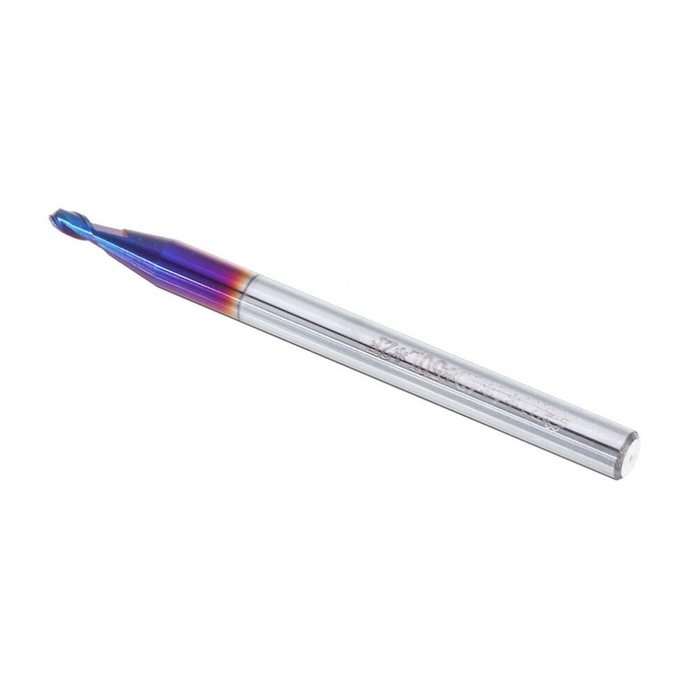 (R1*4D*50L*2T) 0.5-2Mm 2 Flutes Blue Coated Spiral Ball Nose End Mill Tungsten Steel Cnc Carbide Milling Cutter 6112211922256