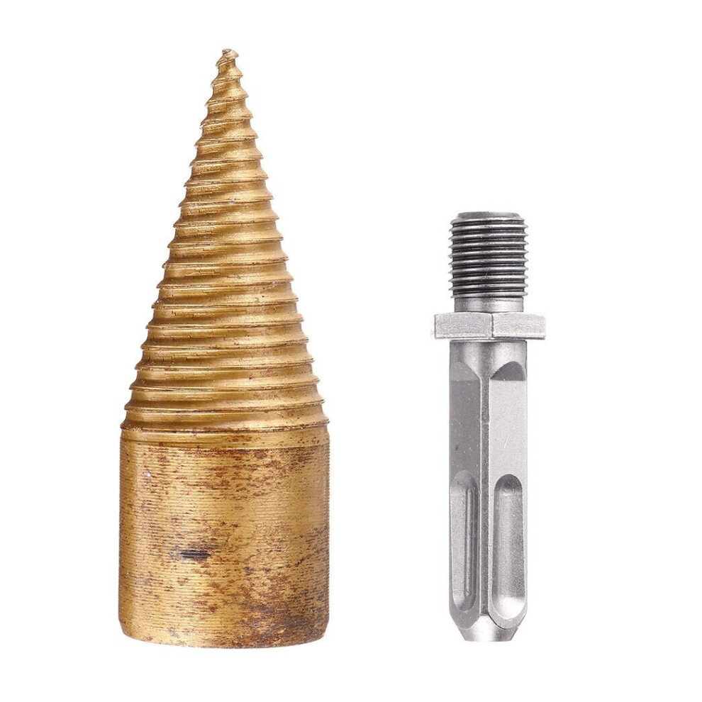 (32mm Square Shank) 32/42mm Titanium Coated HSS Firewood Splitter Drill Bit Wood Drilling Tools Chopper Breakers-image-OPC-P9GNWKT-NEW