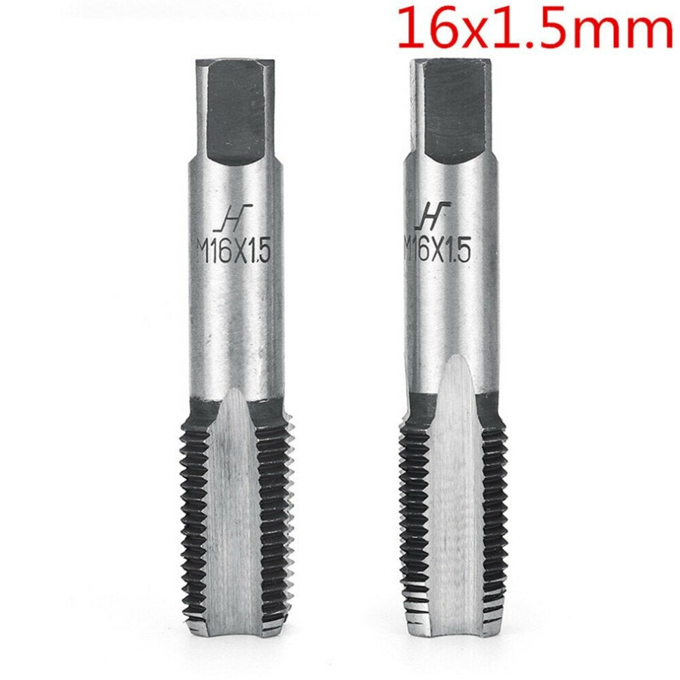 (16mm) 2pcs M12-M20 1.5mm Pitch High Speed HSS Right Hand Straight Fine Screw Tap Metric Tool