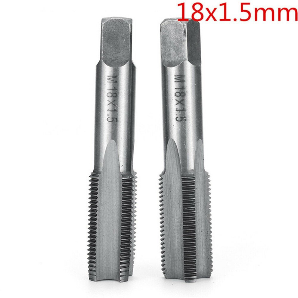 (18mm) 2pcs M12-M20 1.5mm Pitch High Speed HSS Right Hand Straight Fine Screw Tap Metric Tool