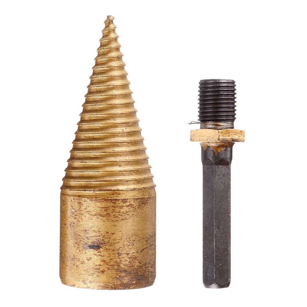 (32Mm Hexagon Shank) 32/42Mm Titanium Coated Hss Firewood Splitter Drill Bit Wood Drilling Tools Chopper Breakers 6112211922508