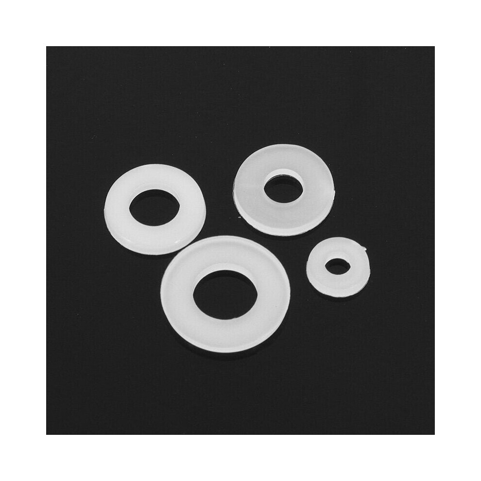 (M5) 100Pcs M2 M3 M4 M5 White Nylon Flat Washer Gasket Thickness 1Mm 6112212016794