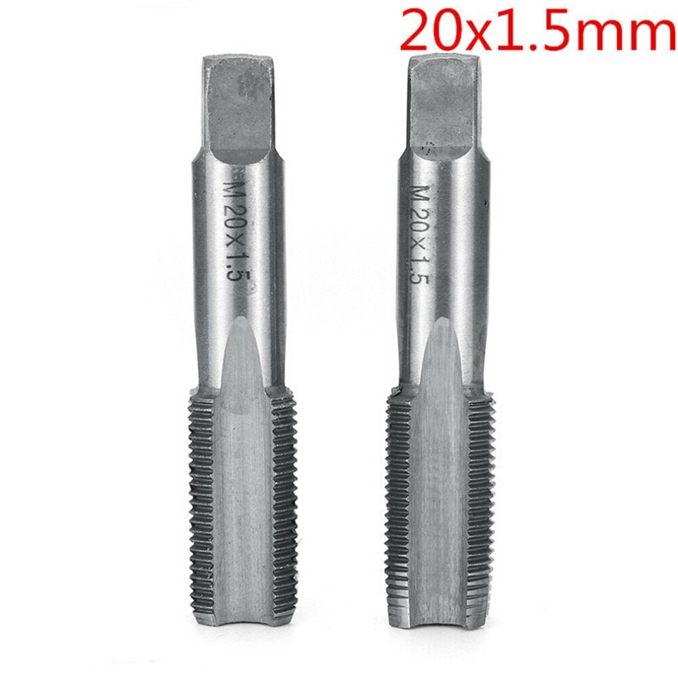 (20mm) 2pcs M12-M20 1.5mm Pitch High Speed HSS Right Hand Straight Fine Screw Tap Metric Tool