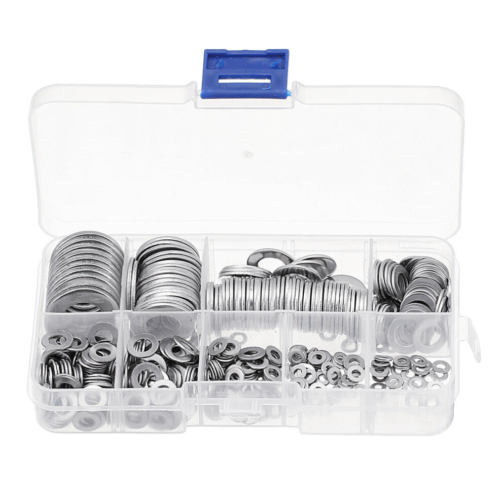 580Pcs Flat Washer Round Assortment Set 304 Stainless Steel M2 to M12