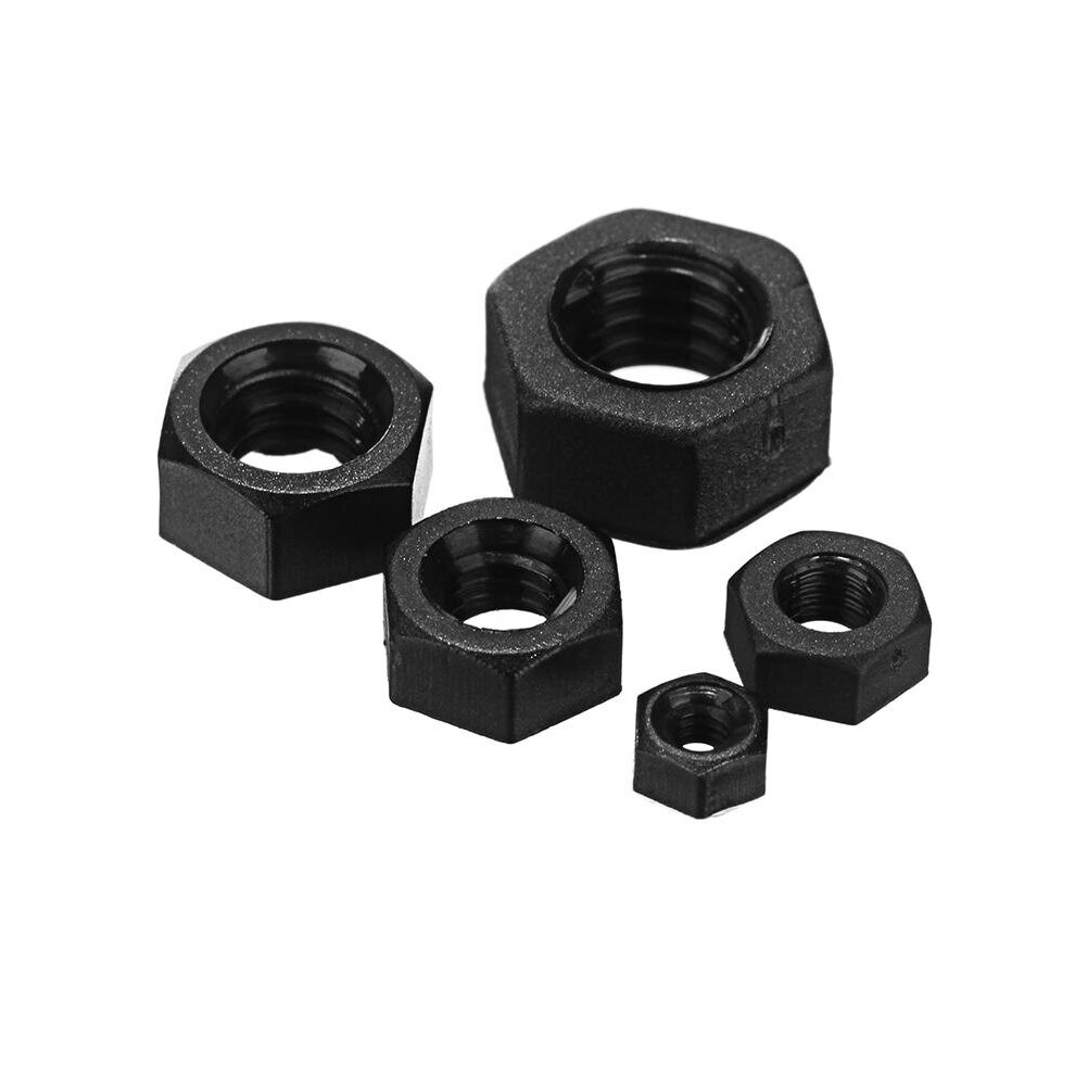 (M2) 50Pcs Black Nylon Nuts Hex Plastic Nut Washer Hexagonal Nuts M2 M3 M4 M5 M6