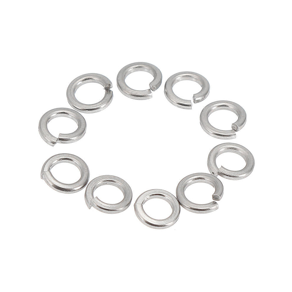 100Pcs M3 304 Stainless Steel Split Lock Washers Spring Washers